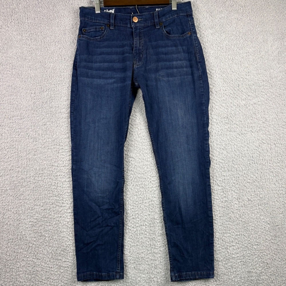 Mugsy Jeans Mens 32x28 Blue Fultons Stretch Denim Slim Fit Casual Comfort Faded